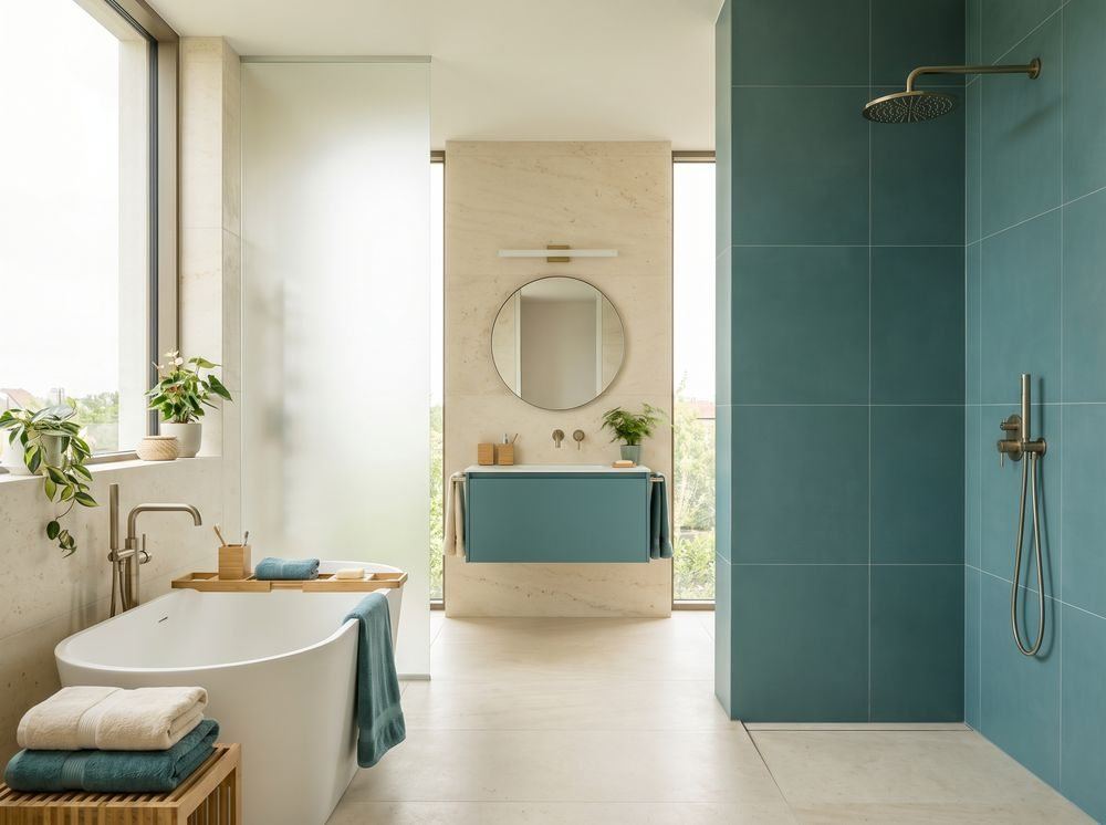 Clean bathroom shower door tracks and glass