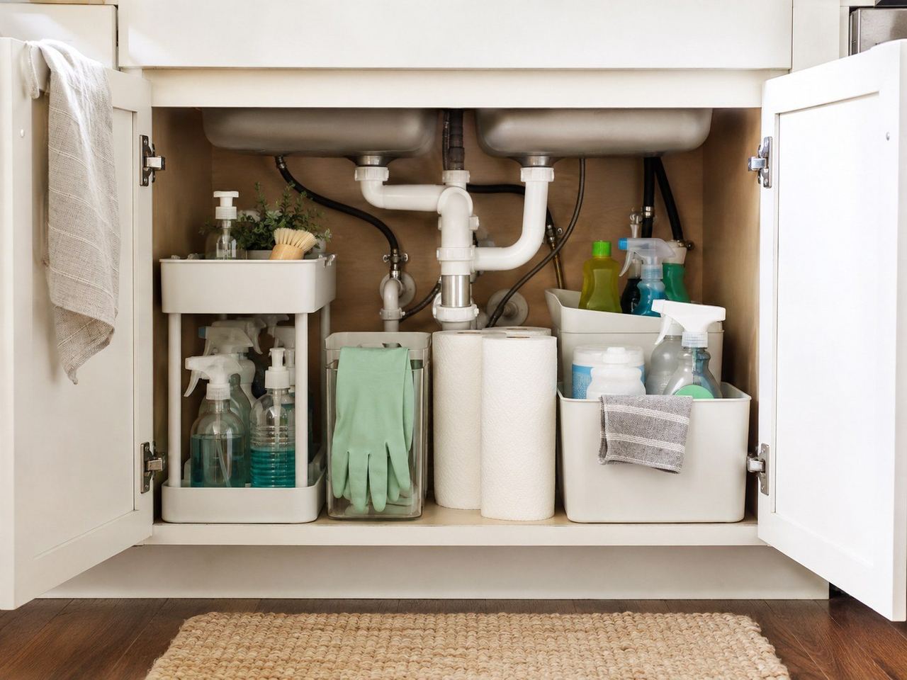 Featured image for the article: Organize under kitchen sink safely